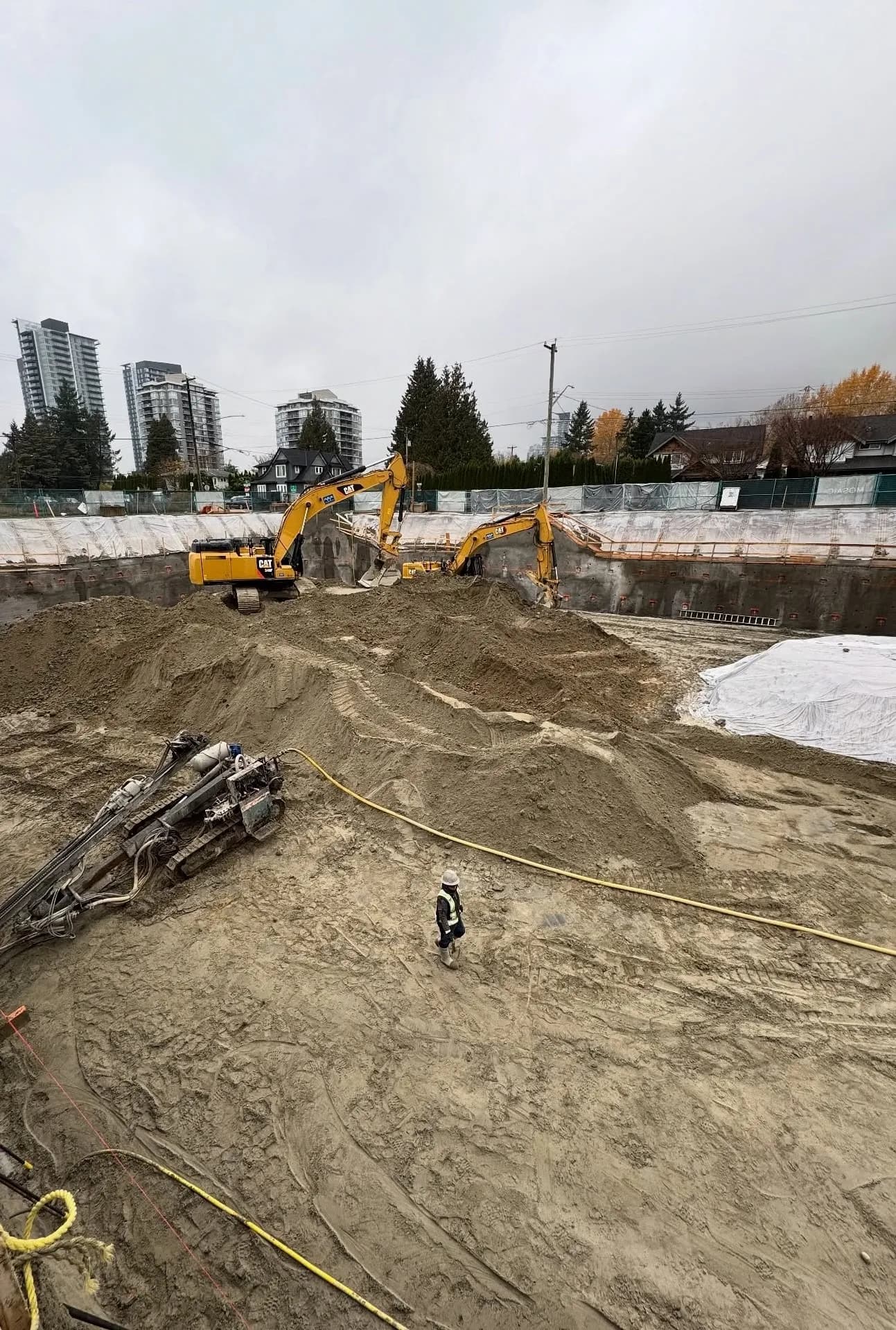 A&A Excavating crew performing excavation work on site