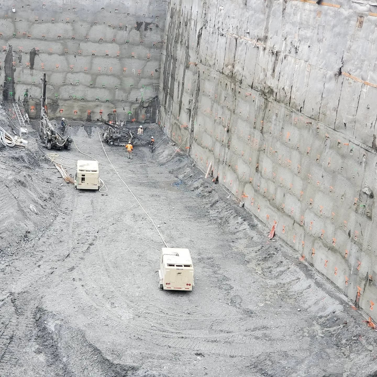 A&A Excavating shoring installation on site